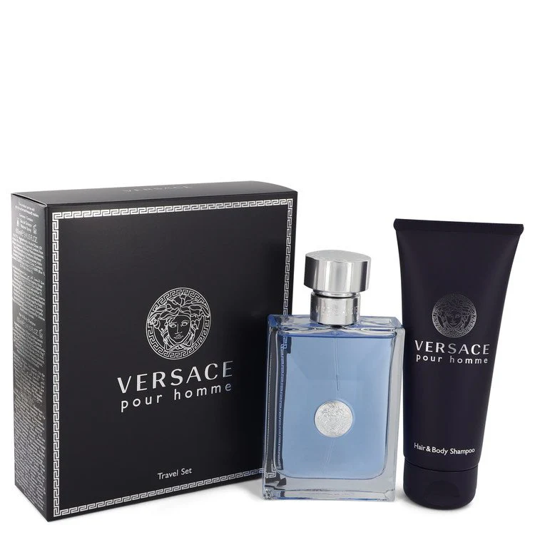 Versace Pour Homme Gift Set 3.4 Oz Eau De Toilette Spray And 3.4 Oz Shower Gel For Men